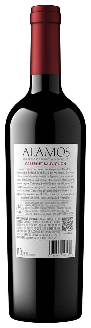 Alamos Cabernet Bottle Back 
